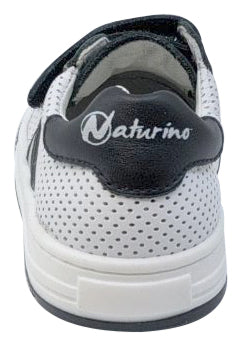 Naturino Girl's and Boy's Seam Vl Vit/Vit.Forato Sneakers, Nero-Bianco