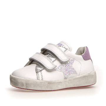 Naturino Girl's Annie VL Sneakers - White/Silver/Lilac