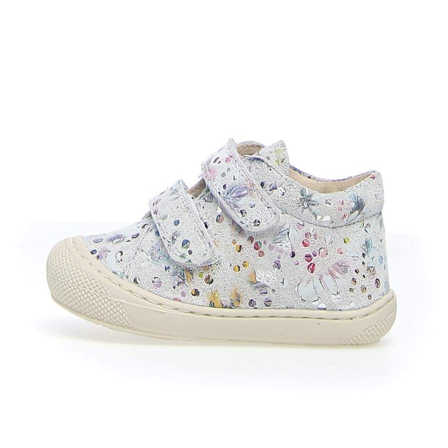 Naturino Girl's Cocoon Vl Suede Flowery Print Sneakers - White