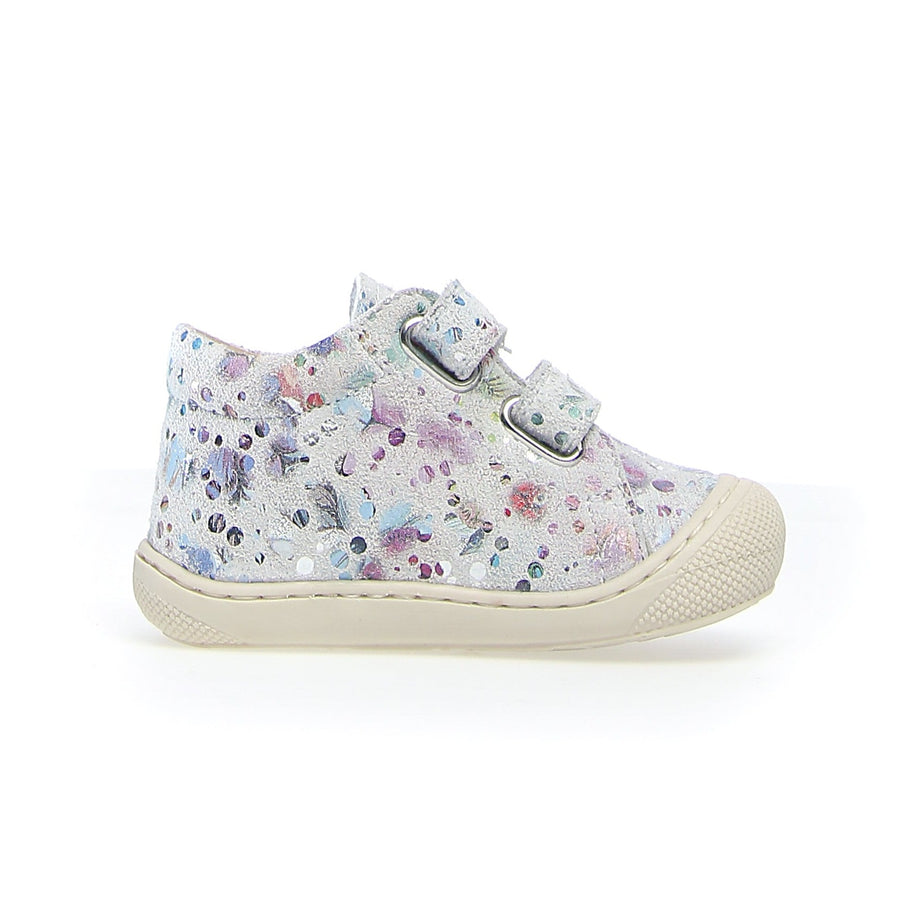 Naturino Girl's Cocoon Vl Suede Flowery Print Sneakers - White