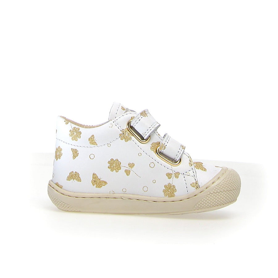 Naturino Girl's and Boy's Cocoon Vl Spring Glitter Print Sneakers - White/Platinum