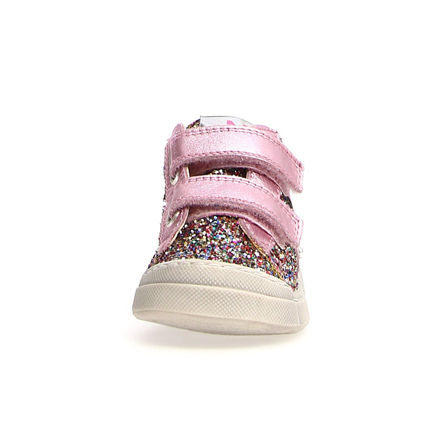 Naturino Girl's Frenby Vl Glitter Metallic Sneaker Shoe, Multi/Pink