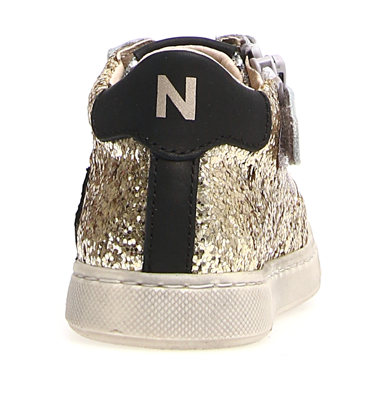 Naturino Girl's Frenby Zip Metallic Sneaker Shoe, SIlver/Platinum
