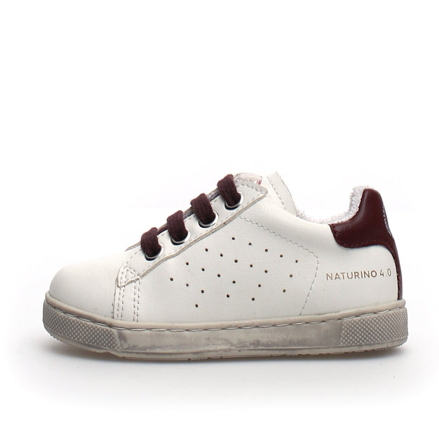Naturino Girl's and Boy's Hasselt Hybrid Zip Sneaker Shoes - White/Red
