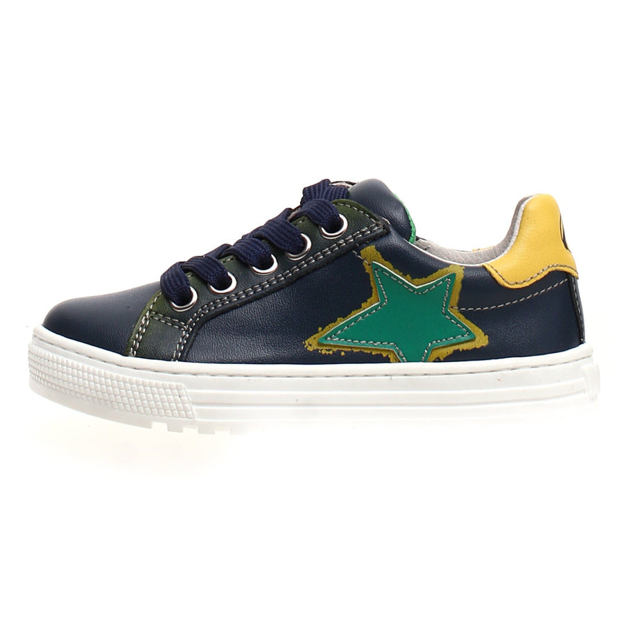Naturino Boy's & Girl's Kokie Zip Vitello Sneaker Shoes - Navy/Verde/Mais