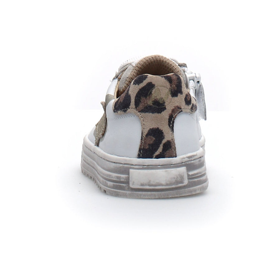 Naturino Boy's & Girl's Kokie Zip Vitello Sneaker Shoes - White/Platinum