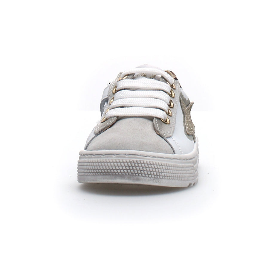 Naturino Boy's & Girl's Kokie Zip Vitello Sneaker Shoes - White/Platinum