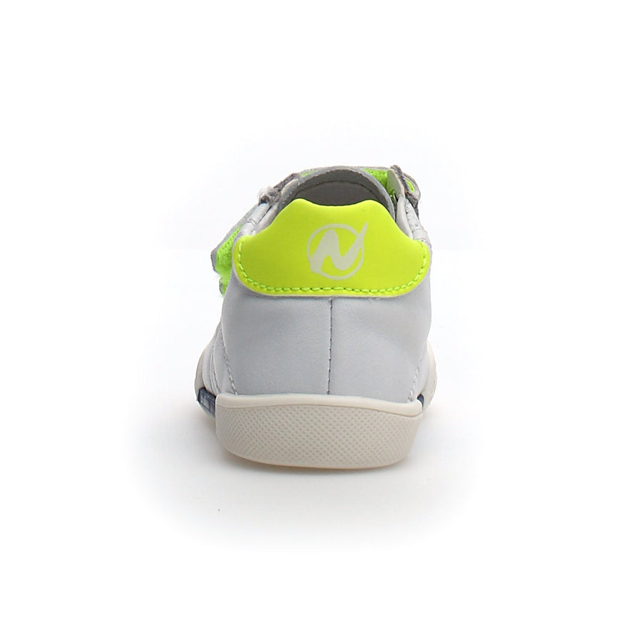 Naturino Girl's and Boy's Mimos Fashion Sneakers - White/Grey/Yellow Fluo