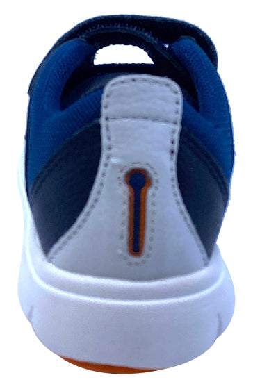 Geox Respira Boy's J Nebcup Hook and Loop Sneaker Shoes, Navy/Orange