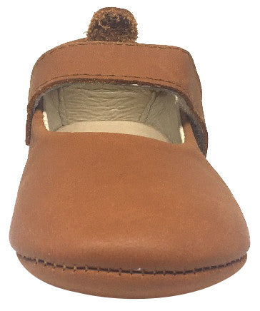 Old Soles Girl's 022 Gabrielle Tan Soft Leather Mary Jane Crib Walker Baby Shoes