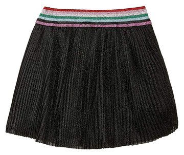 Old Soles Lurex Pleated Skirt Black