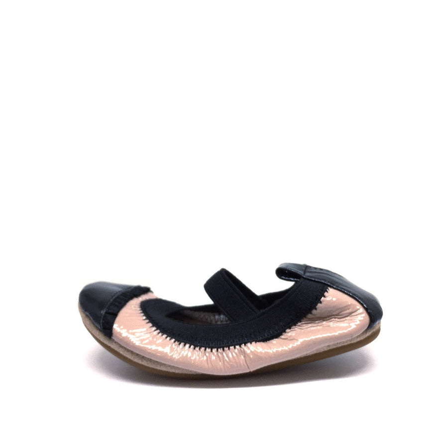 Yosi Samra Girl's Sammie Rose Petal Patent Leather Elastic Foldable Ballet Flats