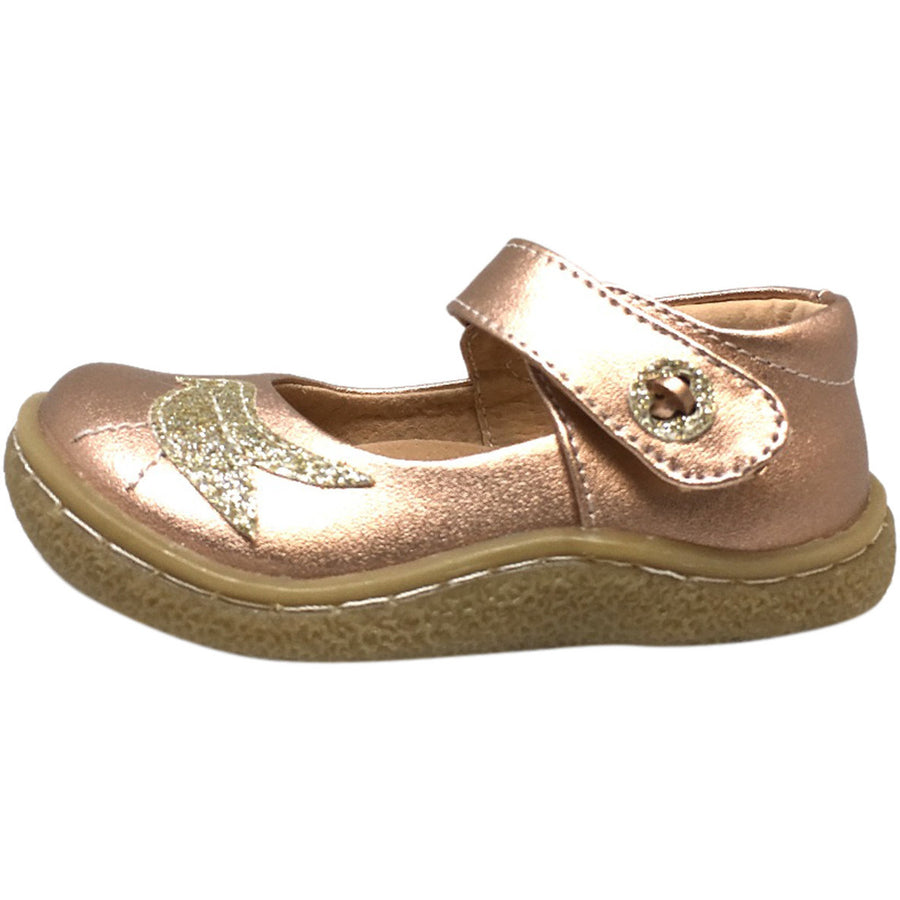 Livie & Luca Girl's Pio Pio Leather Shimmer Dove Hook and Loop Mary Jane Shoes Rose Gold - Just Shoes for Kids
 - 2