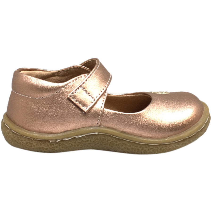 Livie & Luca Girl's Pio Pio Leather Shimmer Dove Hook and Loop Mary Jane Shoes Rose Gold - Just Shoes for Kids
 - 3