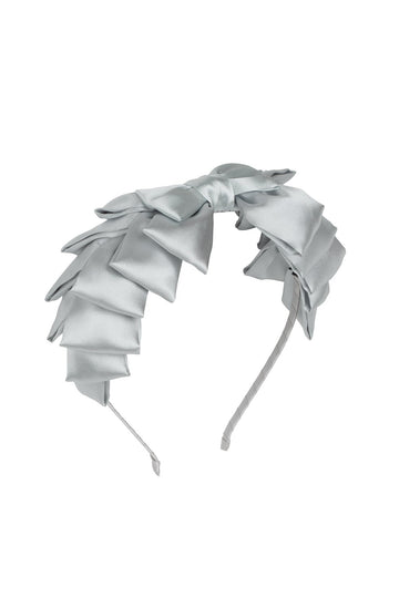 Project 6 NY Light Silver Pleated Ribbon Headband