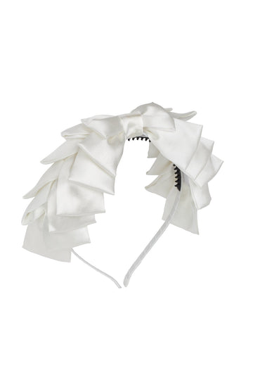 Project 6 NY White Pleated Ribbon Headband