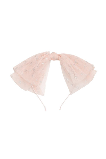 Project 6 NY Sheer Pink Tulle Headband with Silver Stars