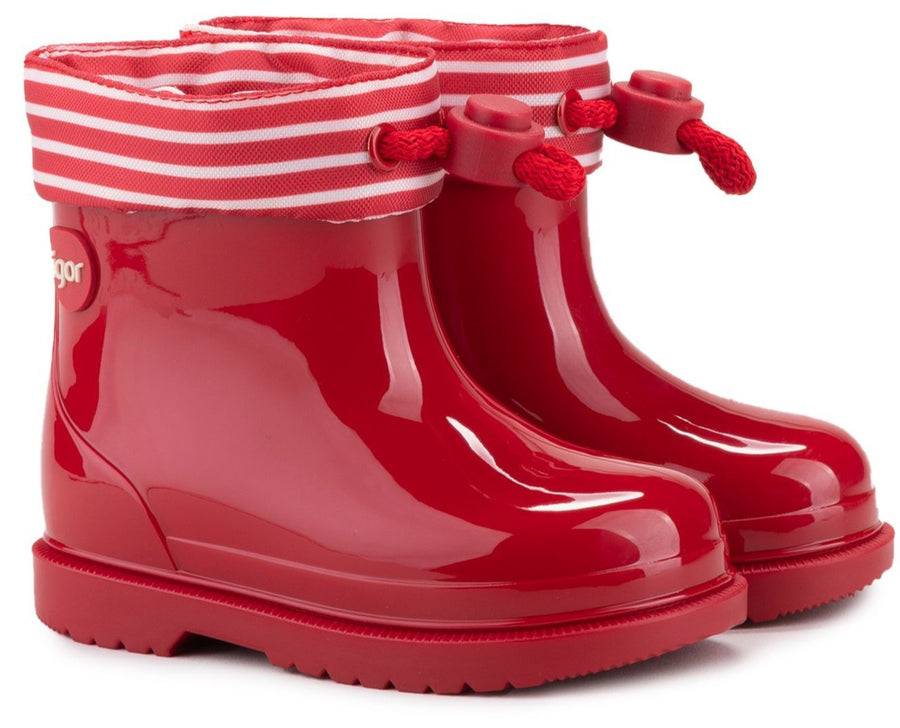 Igor Boy's and Girl's Bimbi Navy Rain Boots, Rojo