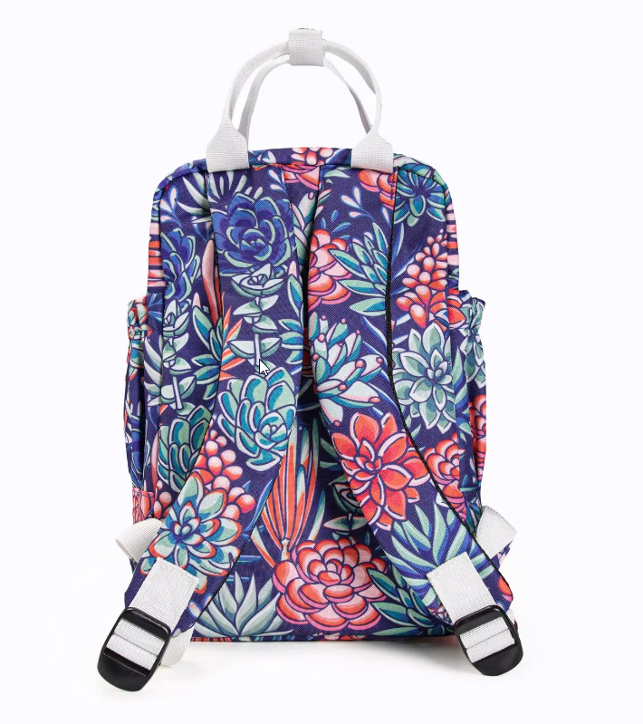 Sleep No More Preschool Backpack, Succulent Print