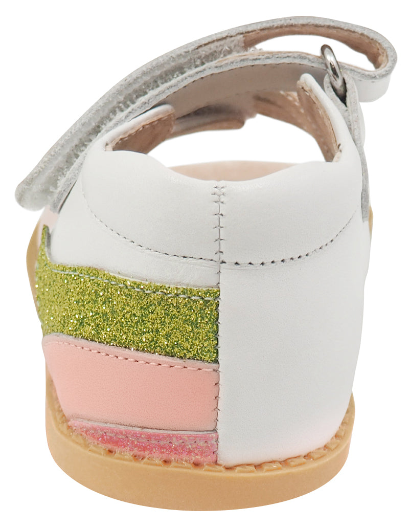 Livie & Luca Girl's Unicorn Sandals, White Rainbow