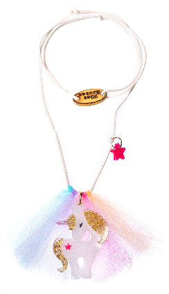 Lilies & Roses NY Unicorn Gold Glitter Necklace