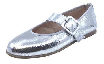 Clarys Girl's Plata Buckle Mary Jane Shoes, Silver