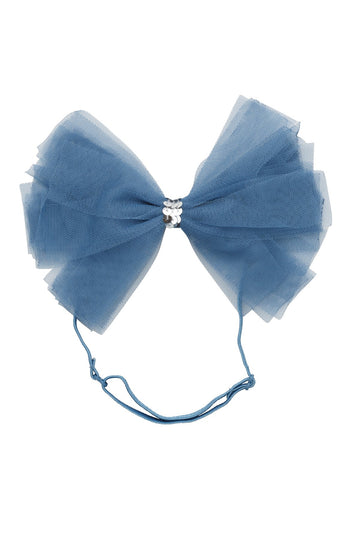 Project 6 NY Smoke Blue Soft Tulle Strips Clip + Wrap