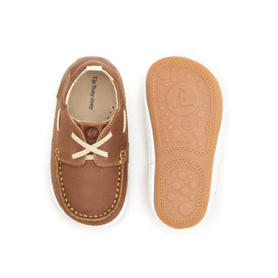 Tip Toey Joey Boy's Boaty Shoes, Whisky/White
