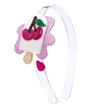 Lilies & Roses NY Melting Popsicle Cherry Glitter Pink Headband