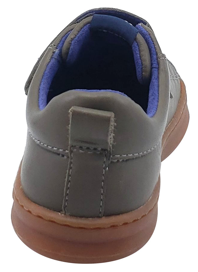 Camper Runner Sneaker Grey Leather Elastic Hook and Loop for Boy's