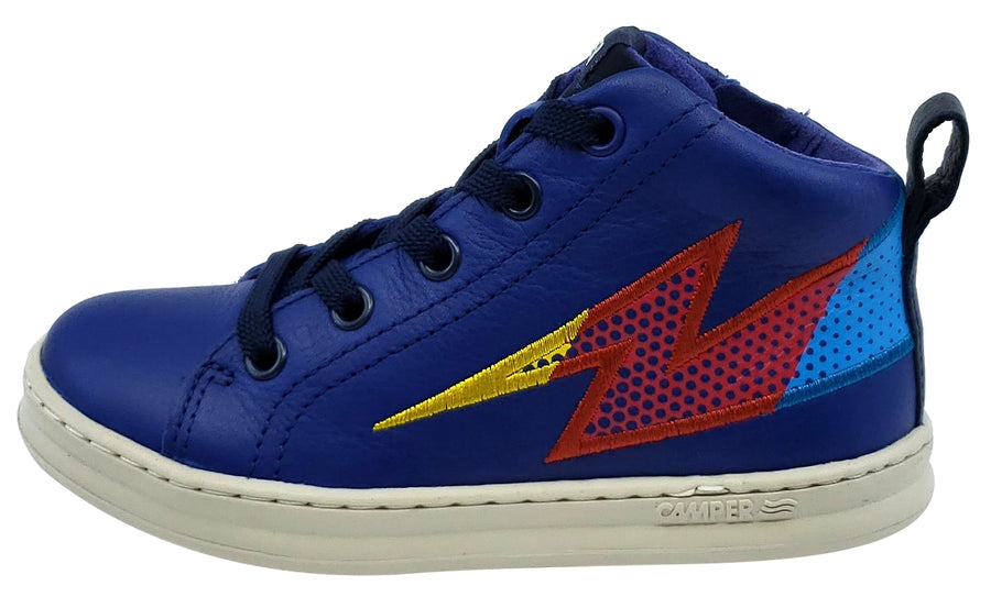 Camper Runner Four Trueno Leather Hightop Laces Blue Junior for Boy's