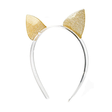Lilies & Roses NY Cat Ears Glitter Gold Headband