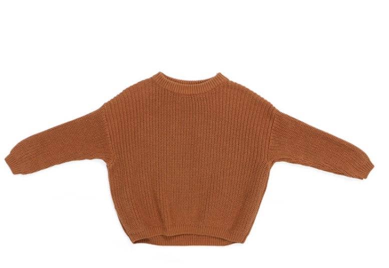 OMAMImini Oversized Cotton Sweater - Rust