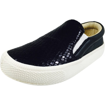Old Soles 1051 Girl's and Boy's Black Snake Leather Slip On Sneaker - Just Shoes for Kids
 - 1