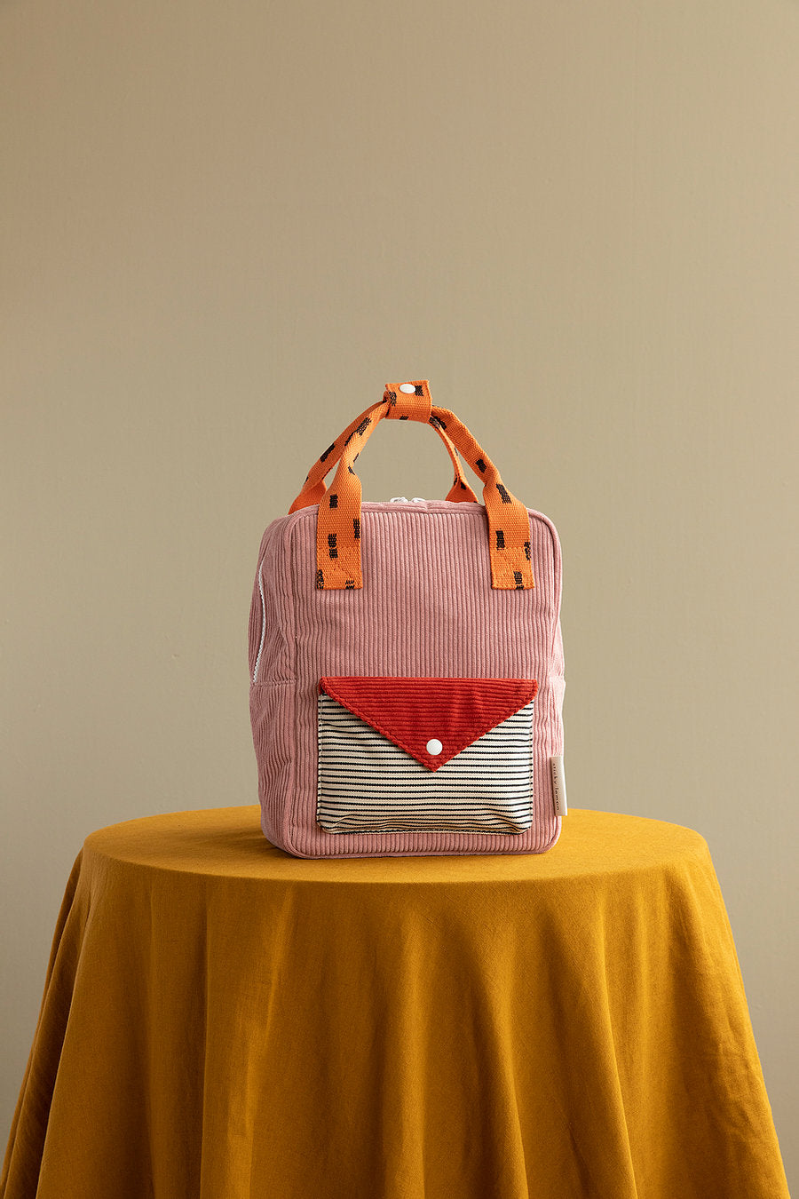 Sticky Lemon Corduroy Collection Envelope Small Backpack, Dusty Pink/Marmalade/Carrot Orange