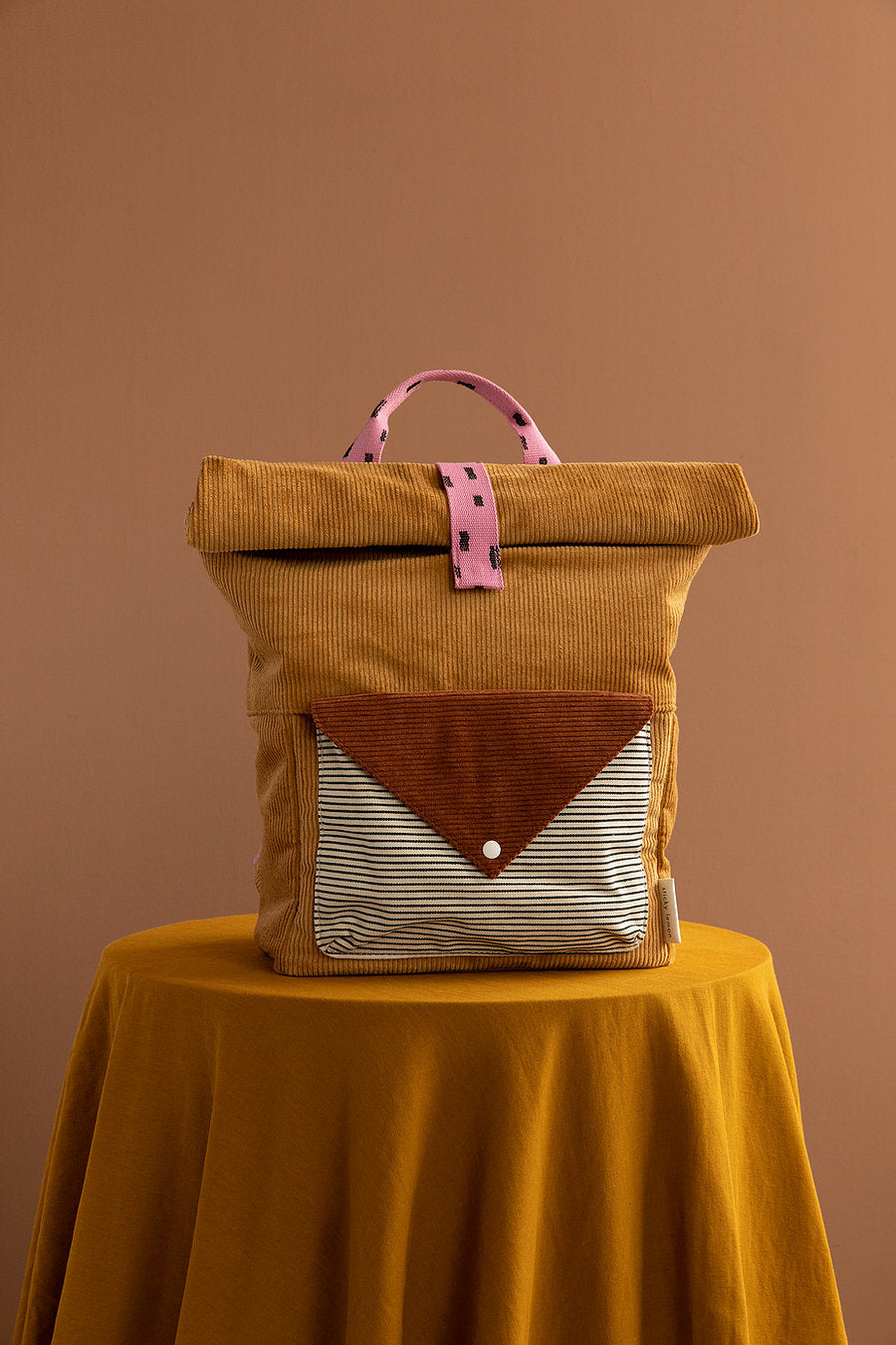 Sticky Lemon Corduroy Collection Large Backpack, Dijon/Ginger Bread/Bubbly Pink
