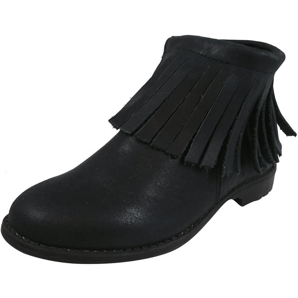 2012 Ever Boots Leather Fringe Zipper Bootie Shoe