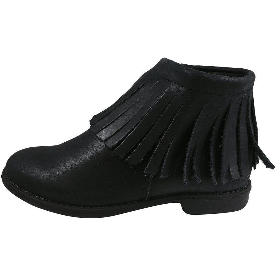 Old Soles Girl's 2012 Ever Boot Black Leather Fringe Zipper Bootie Shoe - Just Shoes for Kids
 - 2