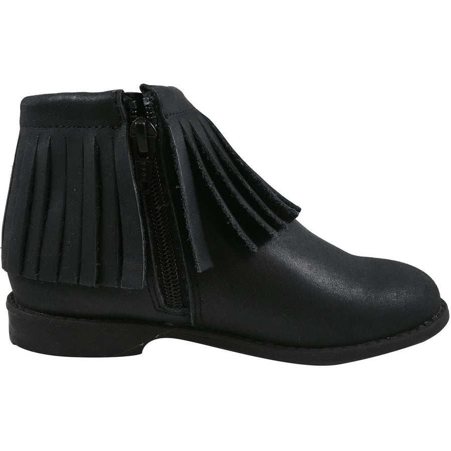 Old Soles Girl's 2012 Ever Boot Black Leather Fringe Zipper Bootie Shoe - Just Shoes for Kids
 - 3