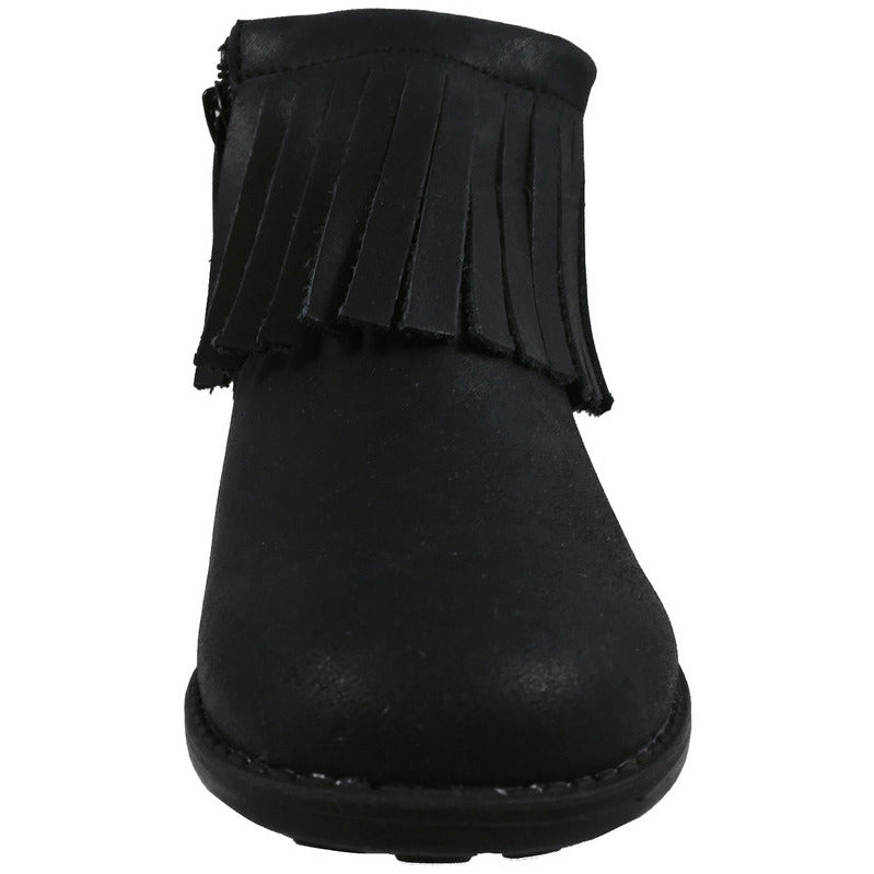 Old Soles Girl's 2012 Ever Boot Black Leather Fringe Zipper Bootie Shoe - Just Shoes for Kids
 - 4