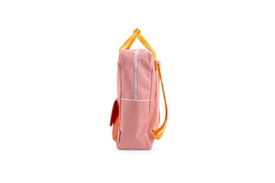 Sticky Lemon Wanderer Envelope Large Backpack, Candy Pink/Sunny Yellow/Carrot Orange