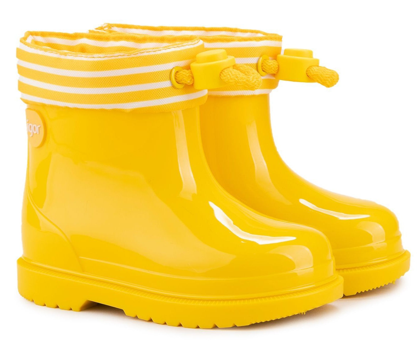 Igor Boy's and Girl's Bimbi Navy Rain Boots, Yellow – Just Shoes - Main Image