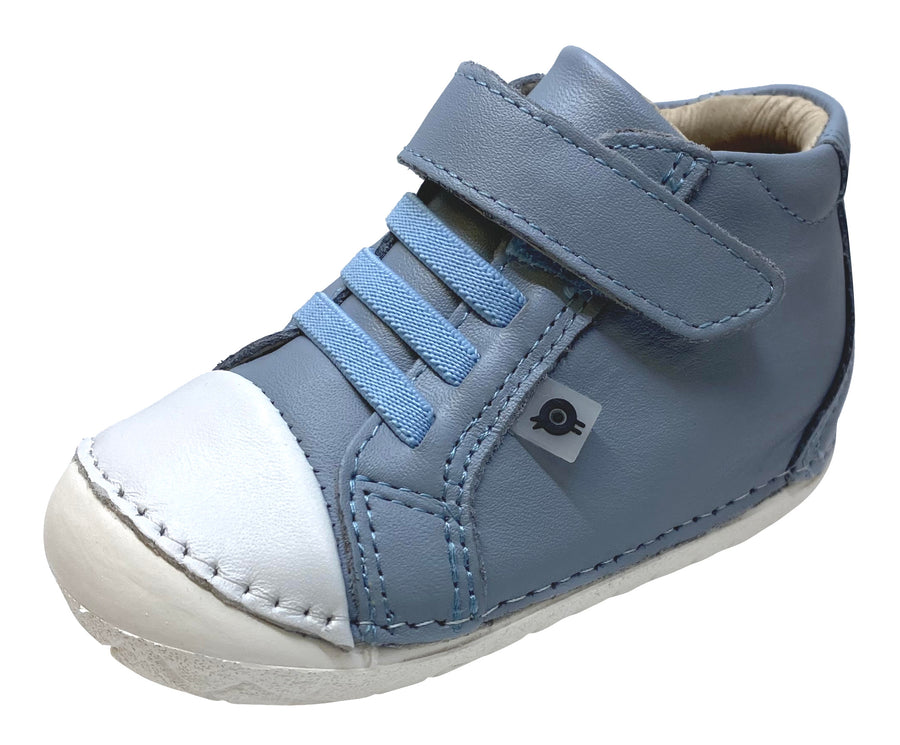 Old Soles Boy's and Girl's 4064 High Pop Shoes - Dusty Blue/Snow