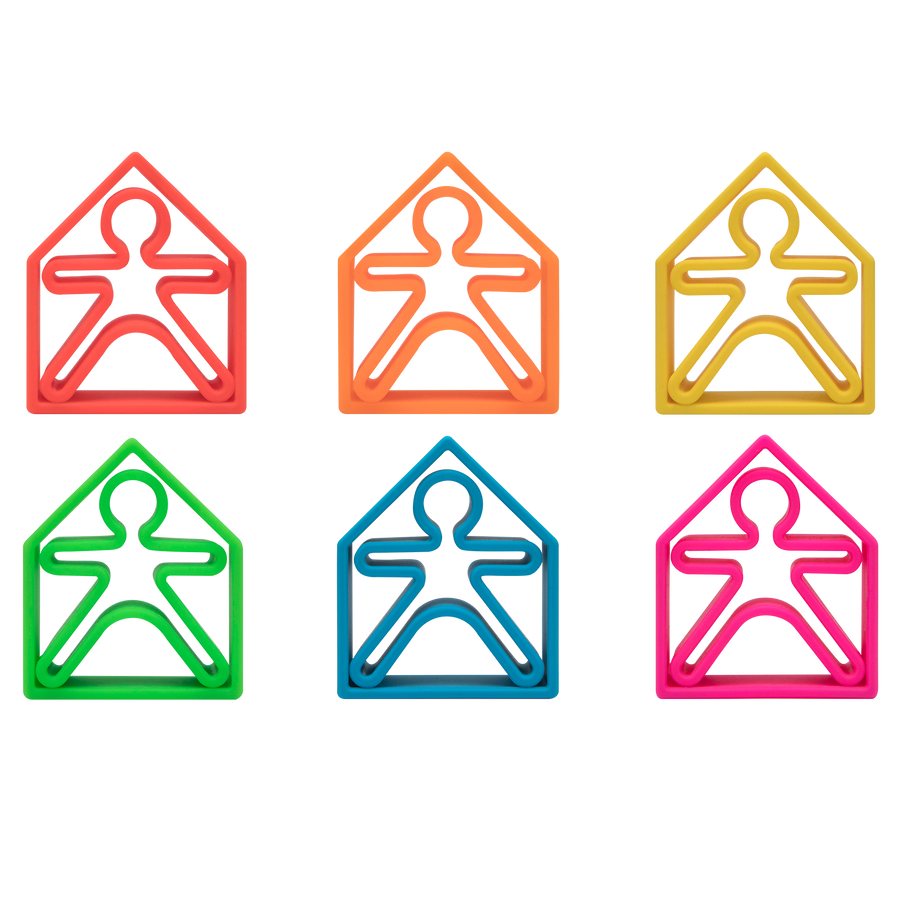 dëna Neon Kids and Houses 6 Pack - Assorted Colors