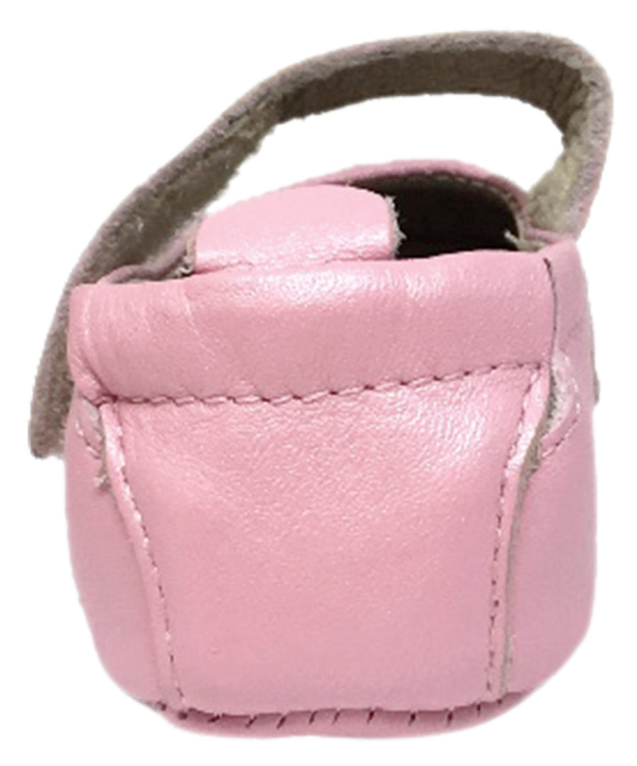 Old Soles Girl's 022 Gabrielle Pearlised Pink Soft Leather Mary Jane Crib Walker Baby Shoes