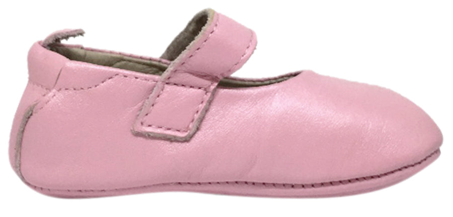 Old Soles Girl's 022 Gabrielle Pearlised Pink Soft Leather Mary Jane Crib Walker Baby Shoes