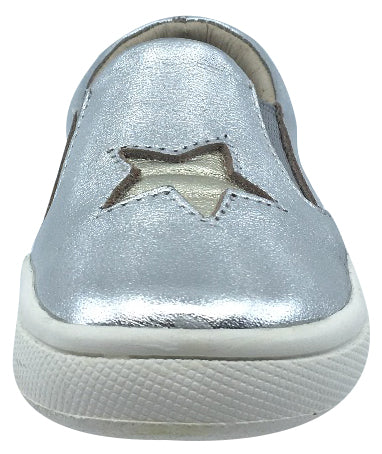 Old Soles Boy's and Girl's Silver Starey Hoff Leather Sneakers