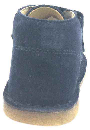 Naturino Boy's Navy Blue Smooth Suede Classic Thick Single Hook and Loop Chukka Boot