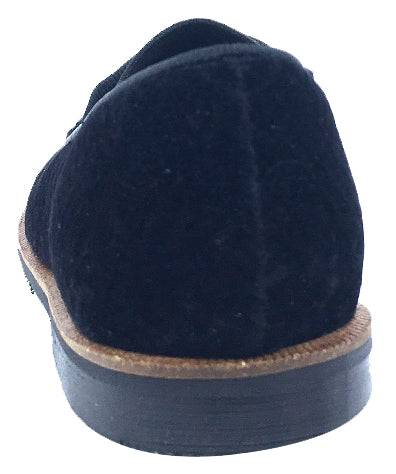 Luccini Boy's and Girl's Slip-On Smoking Loafer (Black Espiga Velvet)
