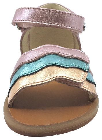 Naturino Girl's Metallic Rainbow Sandals with Hook and Loop Strap